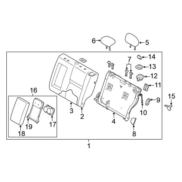 Seats & Tracks - Rear Seat Components (Seat Back Components)