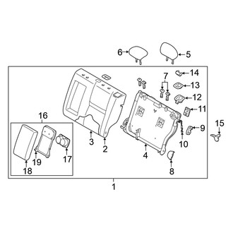 Nissan OE - Seats & Tracks - Rear Seat Components (Seat Back Components)
