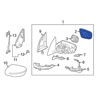 Nissan OE - Front Left Door Mirror Glass