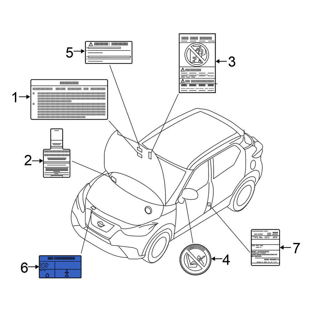 Nissan OE 270905RL0A - A/C System Information Label