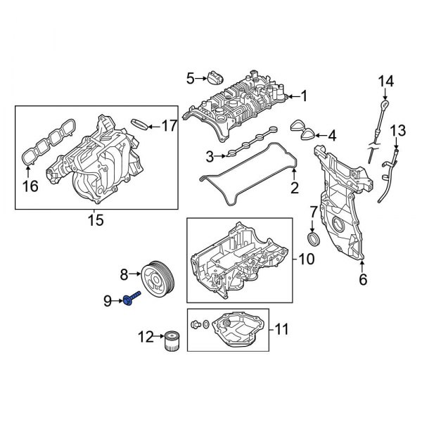 Engine Crankshaft Pulley Bolt