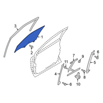 Nissan OE - Rear Right Door Glass