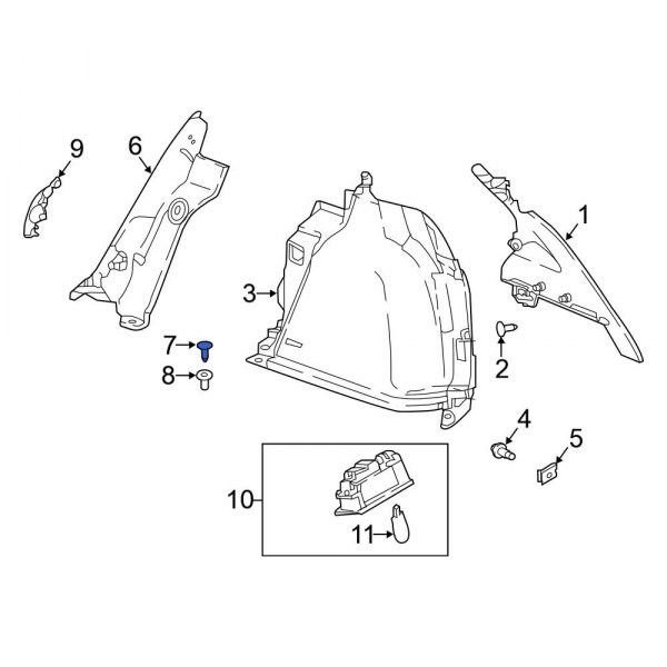 Quarter Panel Trim Panel Clip