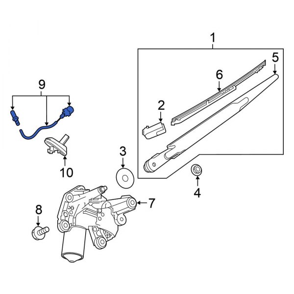 Back Glass Washer Nozzle