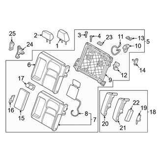 Nissan OE - Seats & Tracks - Rear Seat Components (60% Side, Seat Back Components)
