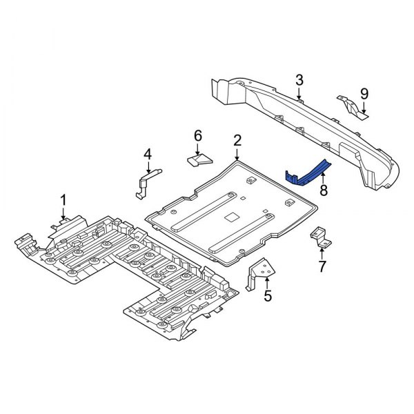 Floor Pan Splash Shield Bracket