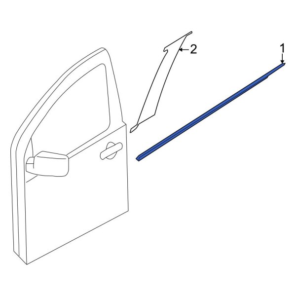 Nissan OE 808209BU0B Front Right Door Belt Molding