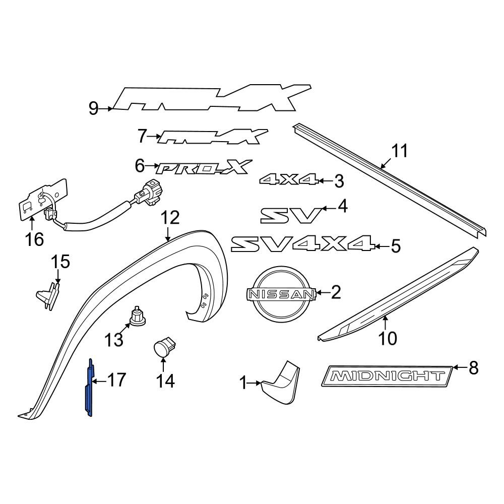 Nissan OE 788179BU2A - Rear Stone Guard