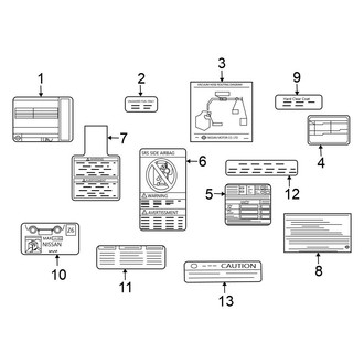 Nissan OE - Information Labels - Labels (Coupe)