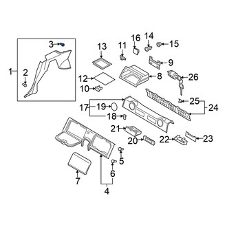 Nissan OE - Package Tray Trim Clip