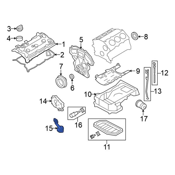 Engine Oil Pump Pickup Tube and Screen