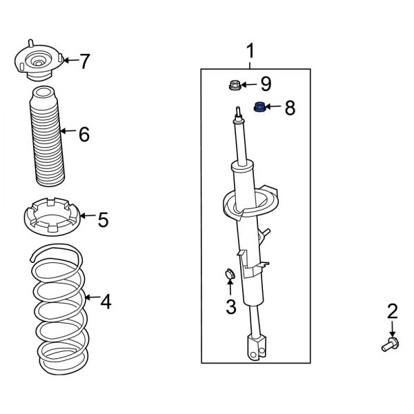 Suspension Strut Mount Nut