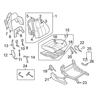 Nissan OE - Seats & Tracks - Front Seat Components (Passenger Side, With Ventilated, With Side Air Bag), (Convertible)