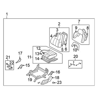 Nissan OE - Seats & Tracks - Front Seat Components (Driver Side, With Ventilated, W/O Side Air Bag), (Convertible)