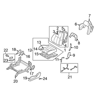 Nissan OE - Seats & Tracks - Front Seat Components (Driver Side, With Ventilated, With Side Air Bag), (Convertible)
