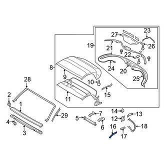 Nissan OE - Front Left Convertible Top Seal