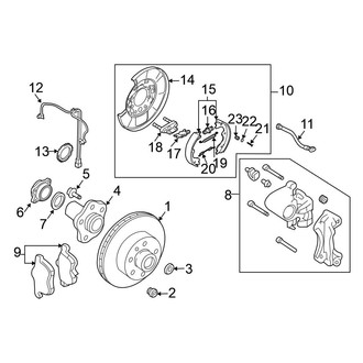 Nissan OE - Rear Suspension - Brake Components (Convertible)
