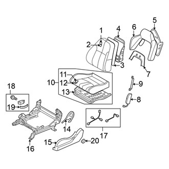 Nissan OE - Seats & Tracks - Front Seat Components (Driver Side, With Ventilated, With Side Air Bag), (Convertible)
