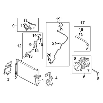Nissan OE - Air Conditioner & Heater - Condenser, Compressor & Lines
