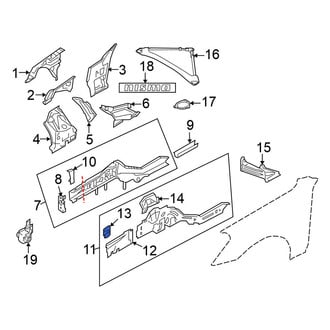 Nissan OE - Left Fender Closing Plate Bracket