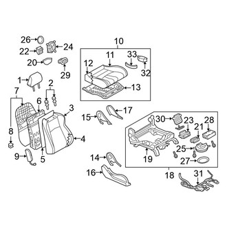 Nissan OE - Seats & Tracks - Passenger Seat Components (W/O Recaro, With Heated), (Touring)