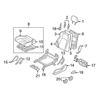 Nissan OE - Seats & Tracks - Driver Seat Components (W/O Recaro Seat, W/O Heated)