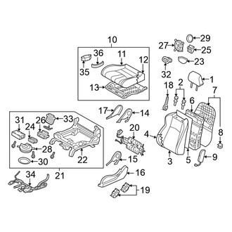 Nissan OE - Seats & Tracks - Driver Seat Components (W/O Recaro, With Heated), (Touring)