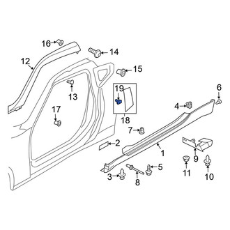 Nissan OE - Body B-Pillar Molding Clip