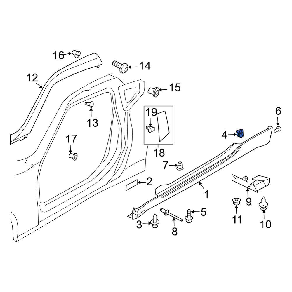 Nissan OE 76882EG01A - Rocker Panel Molding Clip