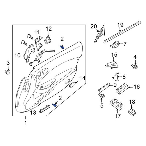 Door Interior Trim Panel Retainer