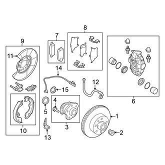 Nissan OE - Rear Suspension - Brake Components (With Sport Brakes)