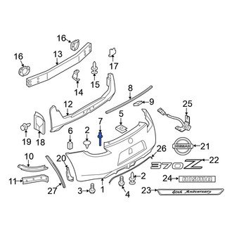 Nissan OE - Bumper Cover Support Rail Rivet