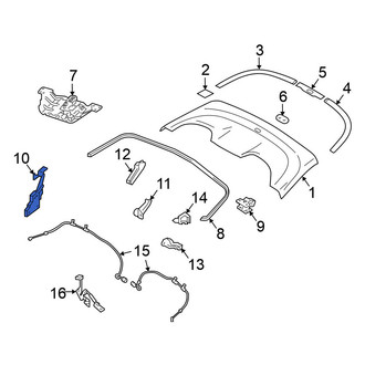 Nissan OE - Left Convertible Top Push Rod Pivot Lever