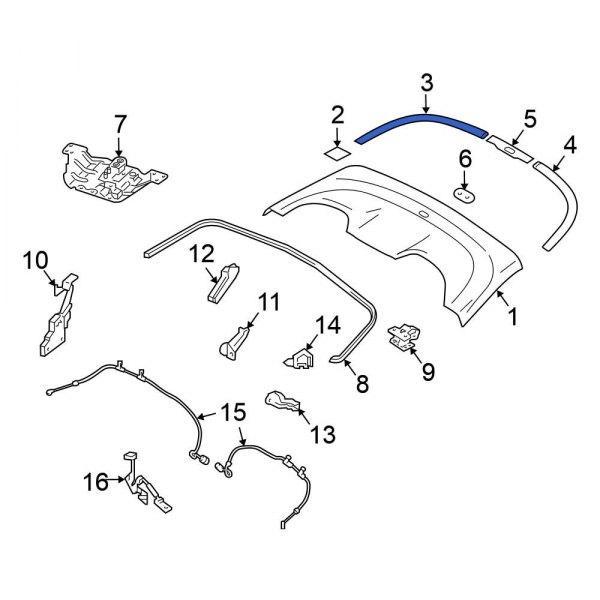 Convertible Top Stowage Compartment Storage Compartment Insulator