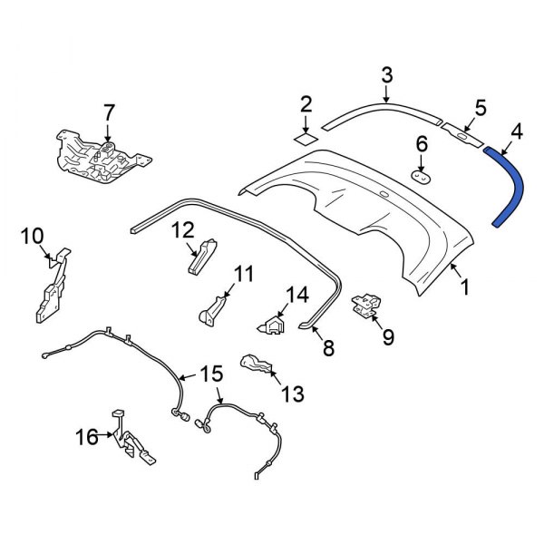 Convertible Top Stowage Compartment Storage Compartment Insulator