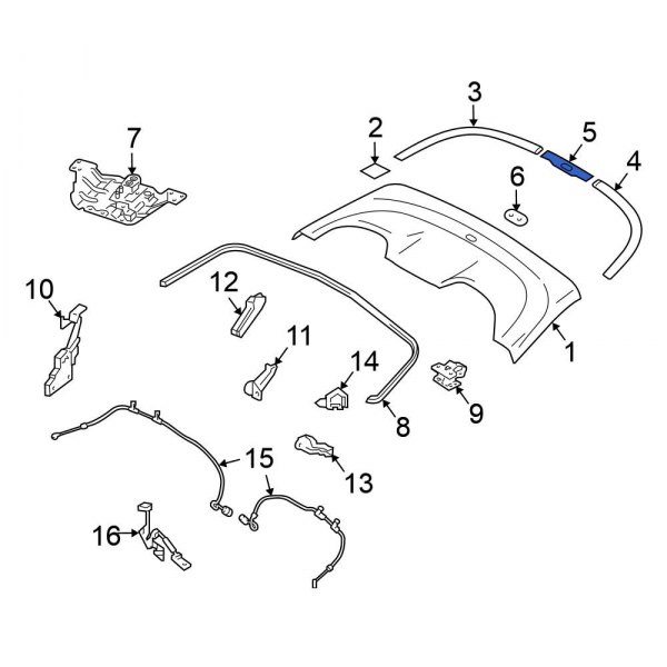 Convertible Top Stowage Compartment Storage Compartment Insulator