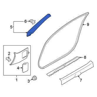 Nissan OE - Left Body A-Pillar Trim Panel