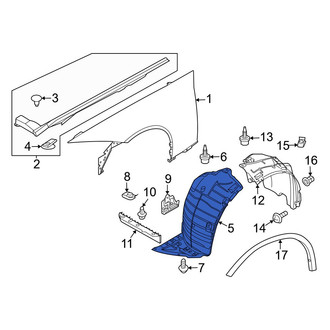 Nissan OE - Front Left Rearward Fender Splash Shield