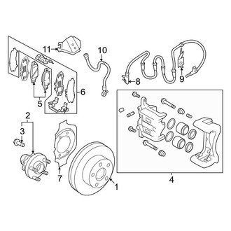 Nissan OE - Front Suspension - Brake Components (W/O Akebono Brakes), (Sport)