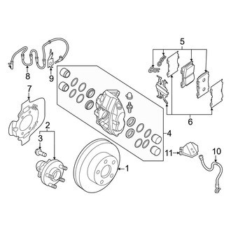 Nissan OE - Front Suspension - Brake Components (With Akebono Brakes)