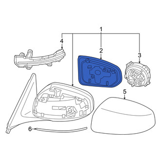 Nissan OE - Front Left Door Mirror Glass