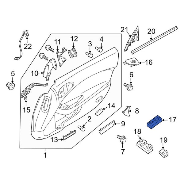 Nissan OE 254116GP1A Front Right Door Lock Switch