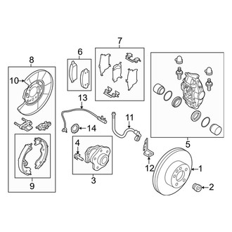 Nissan OE - Rear Suspension - Brake Components (With Akebono Brakes)