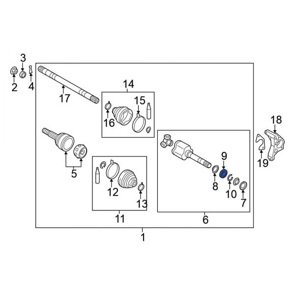 CV Axle Shaft Carrier Bearing