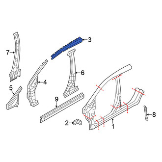 Nissan OE - Right Roof Side Rail Reinforcement