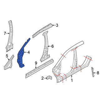 Nissan OE - Front Right Body A-Pillar Reinforcement