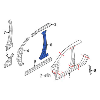 Nissan OE - Center Right Outer Body B-Pillar Reinforcement