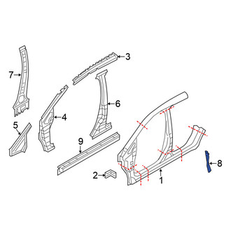 Nissan OE - Center Left Body B-Pillar Baffle Plate