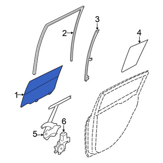 Nissan OE - Rear Right Forward Door Glass