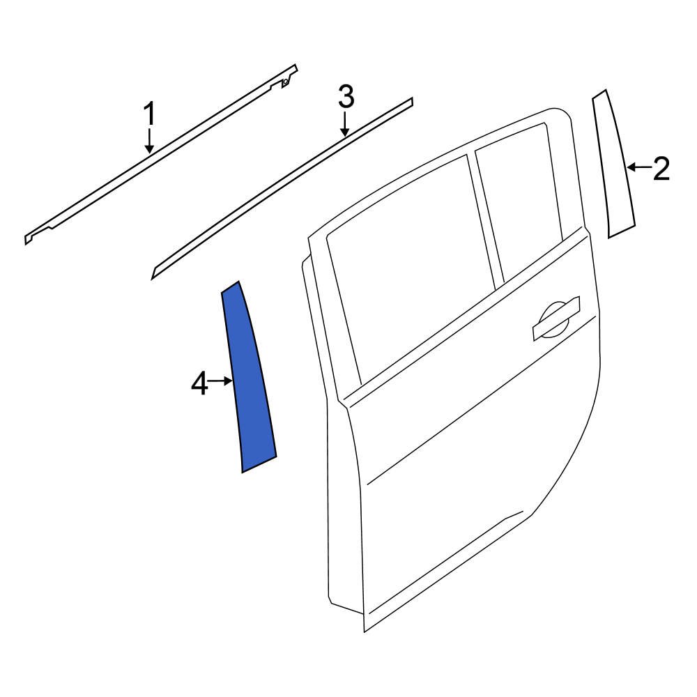 Nissan OE 802D35SK1A Front Left Door Applique